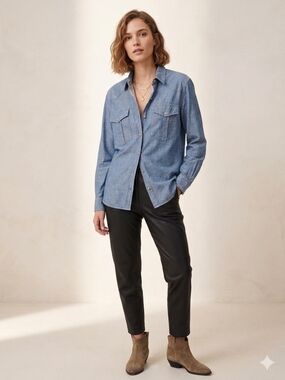 Isabel Marant Étoile Western Chambray Denim Shirt - Blue - FR 34